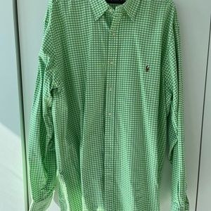 RALPH LAUREN 3XLT GINGHAM OXFORD BUTTON DOWN LONG SLEEVE SHIRT PLAID